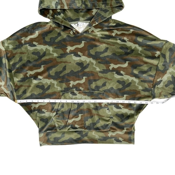 American Eagle Plush Soft Long Sleeve Hooded Camo Camouflage Pullover Sweatshirt - Picture 10 of 13